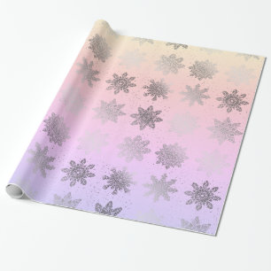 Elegant kerstsnowflak model holografisch cadeaupapier