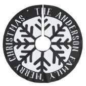 Elegant kerstsnowflake Modern Black and White Kerstboom Rok (Voorkant)