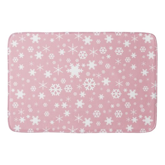 Elegant kerstsnowflake patroonpastelroze badmat (Voorkant)