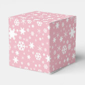 Elegant kerstsnowflake patroonpastelroze bedankdoosjes (Achterkant)