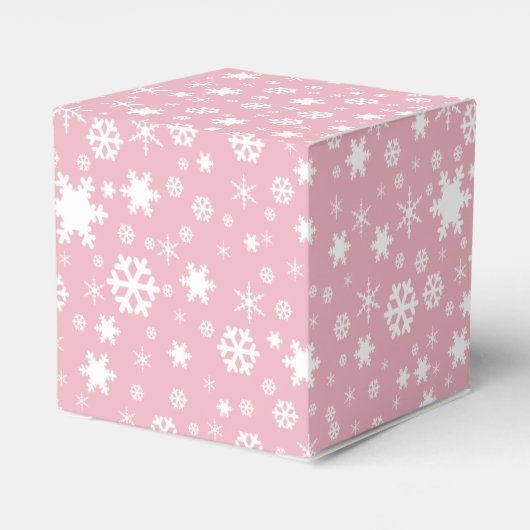 Elegant kerstsnowflake patroonpastelroze bedankdoosjes (Achterkant)
