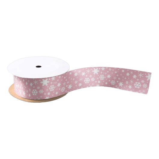 Elegant kerstsnowflake patroonpastelroze lint (Spoel)