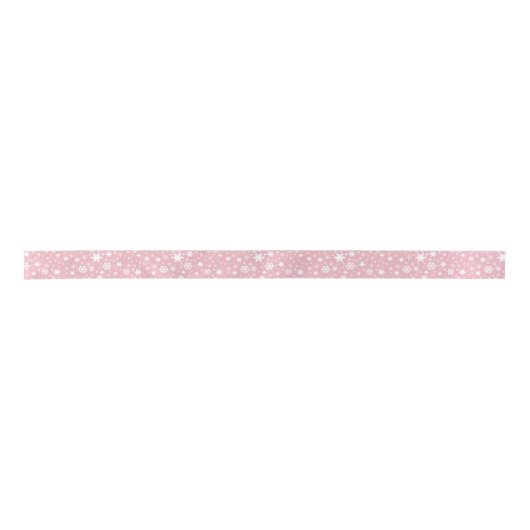 Elegant kerstsnowflake patroonpastelroze lint (Voorkant)