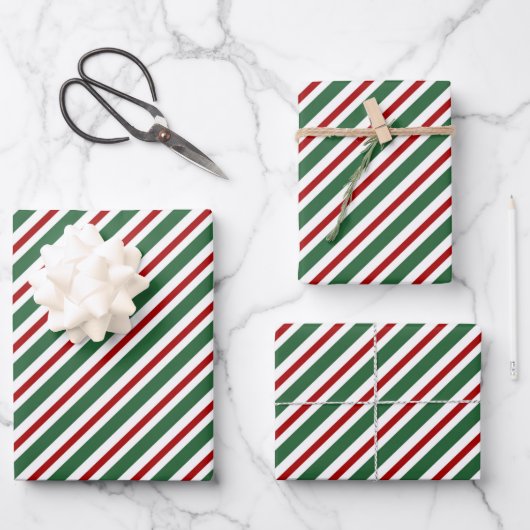 Elegant kerstval Pattern Red Green White Inpakpapier Vel (Voorkant)
