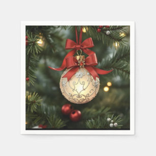 Elegant kerstversiering Collectie met rode boog Servet