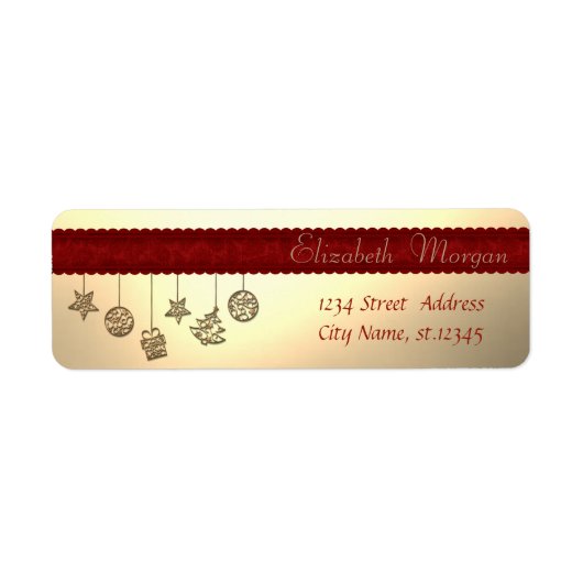 Elegant kerstversieringen, Faux Gold Etiket (Voorkant)