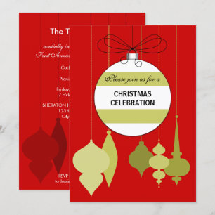Elegant kerstversieringsfeest kaart