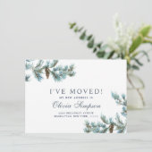 Elegant kerstWaterverf Pinecones Moving Aankondiging (Staand voorkant)