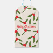 Elegant Kerstwinter Berries Holiday Cadeaulabel (Voorkant)