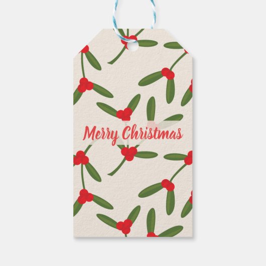 Elegant Kerstwinter Berries Holiday Cadeaulabel (Achterkant)