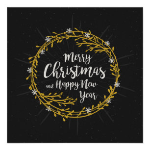 Elegant kerstwishes poster perfect poster