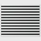 Elegant kerstzwart en wit gestreept cadeaupapier (Vlak)