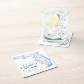 Elegant Key West Florida bruiloft Vierkante Kartonnen Onderzetter (Insitu)