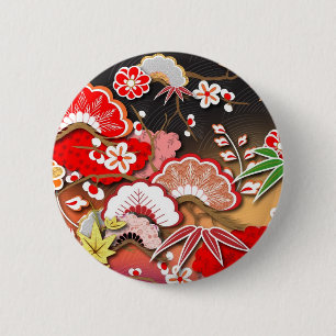 Elegant Kimono - Japans design Ronde Button 5,7 Cm