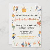 Elegant Kinder Theme Birthday Kaart (Voorkant)