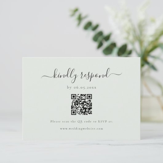 Elegant Kindly Respond QR Code RSVP (Debout devant)