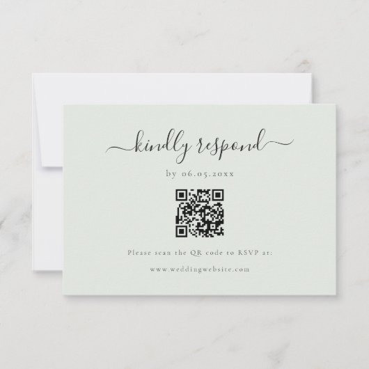 Elegant Kindly Respond QR Code RSVP Kaartje (Voorkant)