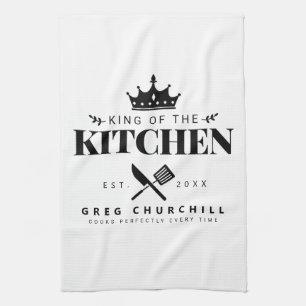 Elegant King of the Kitchen Modern Personalized Theedoek
