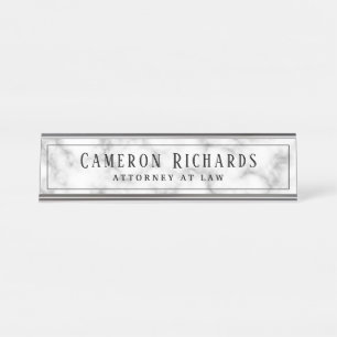Elegant klas marmer name and title sjabloon bureau naambordje