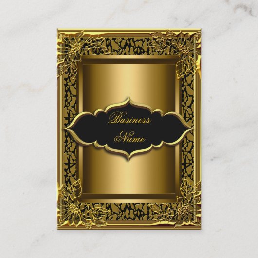 Elegant klassezwart oud goud visitekaartje (Voorkant)