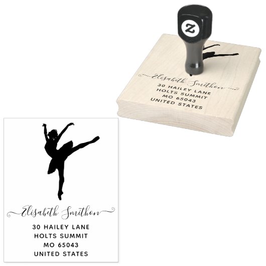 Elegant klassiek balletdanseres persoonlijk briefp 	rubberstempel (Gestempeld)
