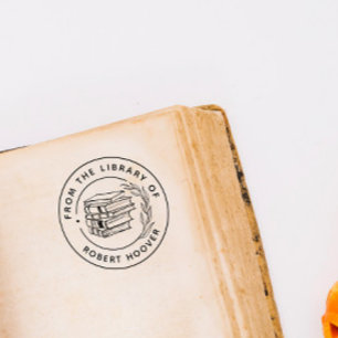 Elegant Klassiek Bladeren Boek Uit De Bibliotheek Rubberstempel