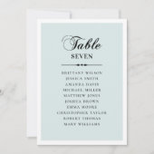 Elegant klassiek blauw script bruiloft-zitvlak kaart (Voorkant)