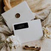 Elegant klassiek chique zwart retouradres etiket
