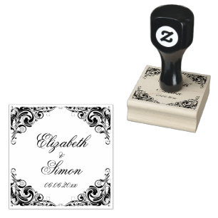 Elegant , klassiek fancy huwelijk 	rubberstempel