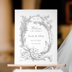 Elegant klassiek Frans rococo Bloemen Welkom Acryl Bord