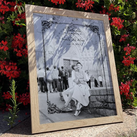 Elegant klassiek Frans rococo Bloemen Welkom Poster