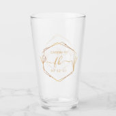 Elegant Klassiek Gouden Monogram Beginletter Trouw Glas (Voorkant)