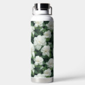 Elegant klassiek groen botanisch wit bloemwater waterfles (Achterkant)