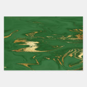 Elegant klassiek groen en goudmarmer inpakpapier vel (Voorkant 3)