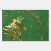 Elegant klassiek groen en goudmarmer inpakpapier vel (Voorkant)