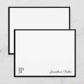 Elegant klassiek handgeschreven script tekst monog notitiekaartje (Voorkant / Achterkant)