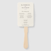 Elegant klassiek ivoor bruiloft ceremonie programm handwaaier (Voorkant)