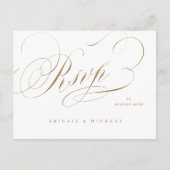 Elegant klassiek kalligrafie bruiloft RSVP Briefkaart (Voorkant)