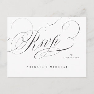 Elegant klassiek kalligrafie bruiloft RSVP Briefkaart