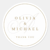 Elegant klassiek kalligrafie vintage bruiloft bevo ronde sticker (Voorkant)