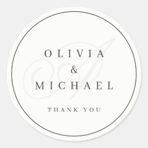 Elegant klassiek kalligrafie vintage bruiloft bevo ronde sticker