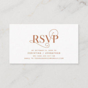 Elegant Klassiek, Koper lettertype, RSVP reageren Informatiekaartje