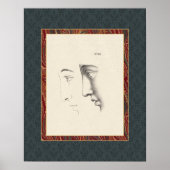 Elegant klassiek mannelijk gezicht in profiel oud poster (Voorkant)