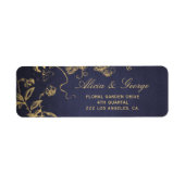 Elegant klassiek marinegoud rsvp bruiloft etiket (Voorkant)