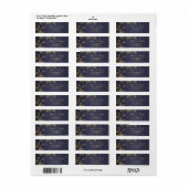 Elegant klassiek marinegoud rsvp bruiloft etiket (Full Sheet)