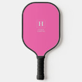 Elegant Klassiek Monogram Hot Pink Persoonlijk Pickleball Paddle (Achterkant)
