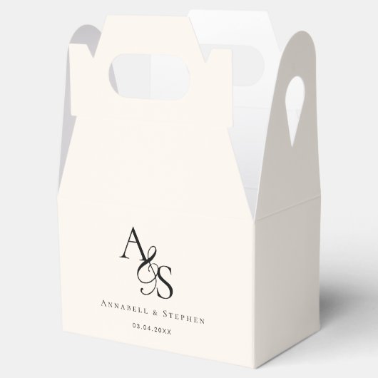 Elegant, Klassiek, Monogram, Huwelijk Bedankdoosjes (Geopend)