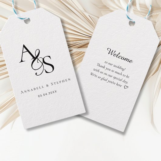 Elegant, Klassiek, Monogram, Huwelijk Cadeaulabel