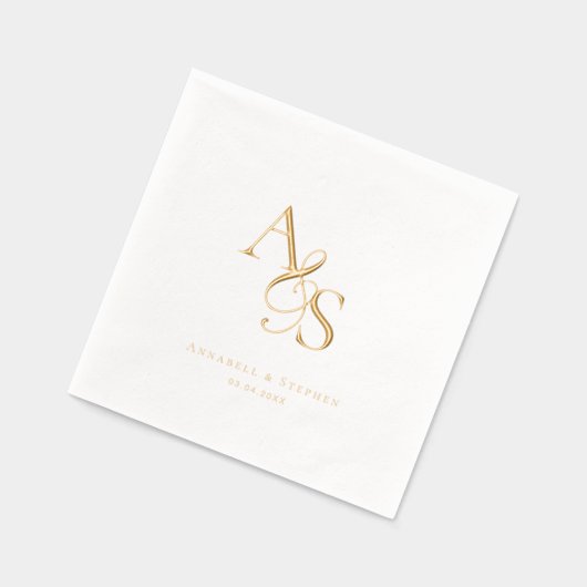 Elegant, Klassiek, Monogram, Huwelijk Folie Servetten (Links)