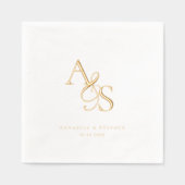 Elegant, Klassiek, Monogram, Huwelijk Folie Servetten (Voorkant)